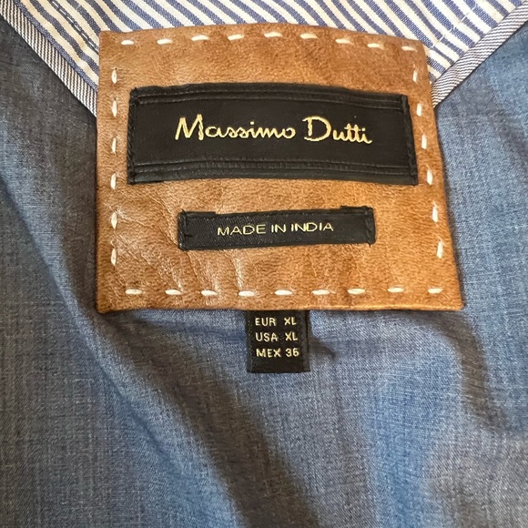 NWT Massimo Dutti distressed leather jacket - Picture 3 of 9